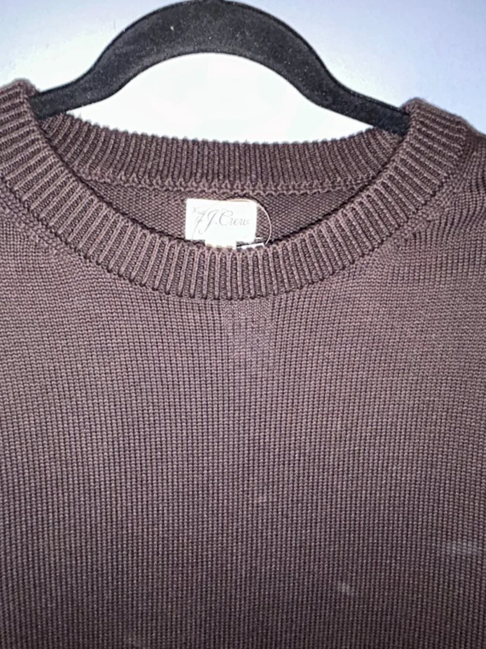 J. Crew Cotton Crewneck Brown Sweater, Men's Large, NWT